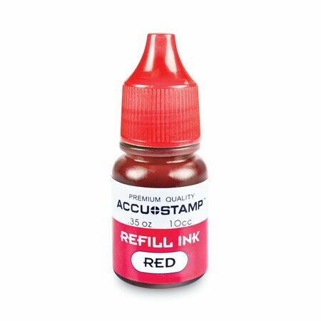 COSCO ACCU-STAMP Gel Ink Refill, Red, 0.35 oz Bottle 090683
